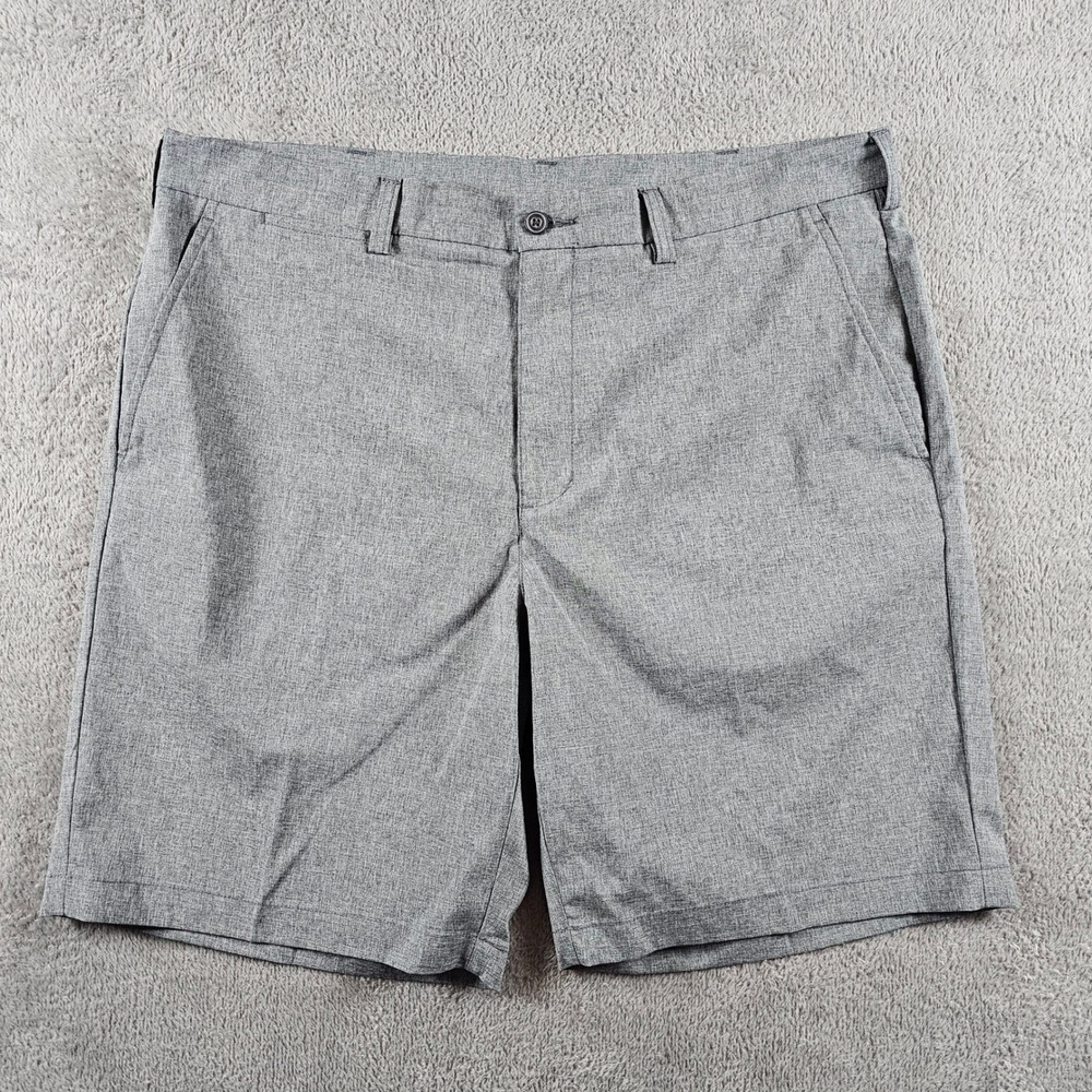 PGA Tour Mens Heather‎ Grey Flat Front Golf Shorts Size 38 Stretch Performance